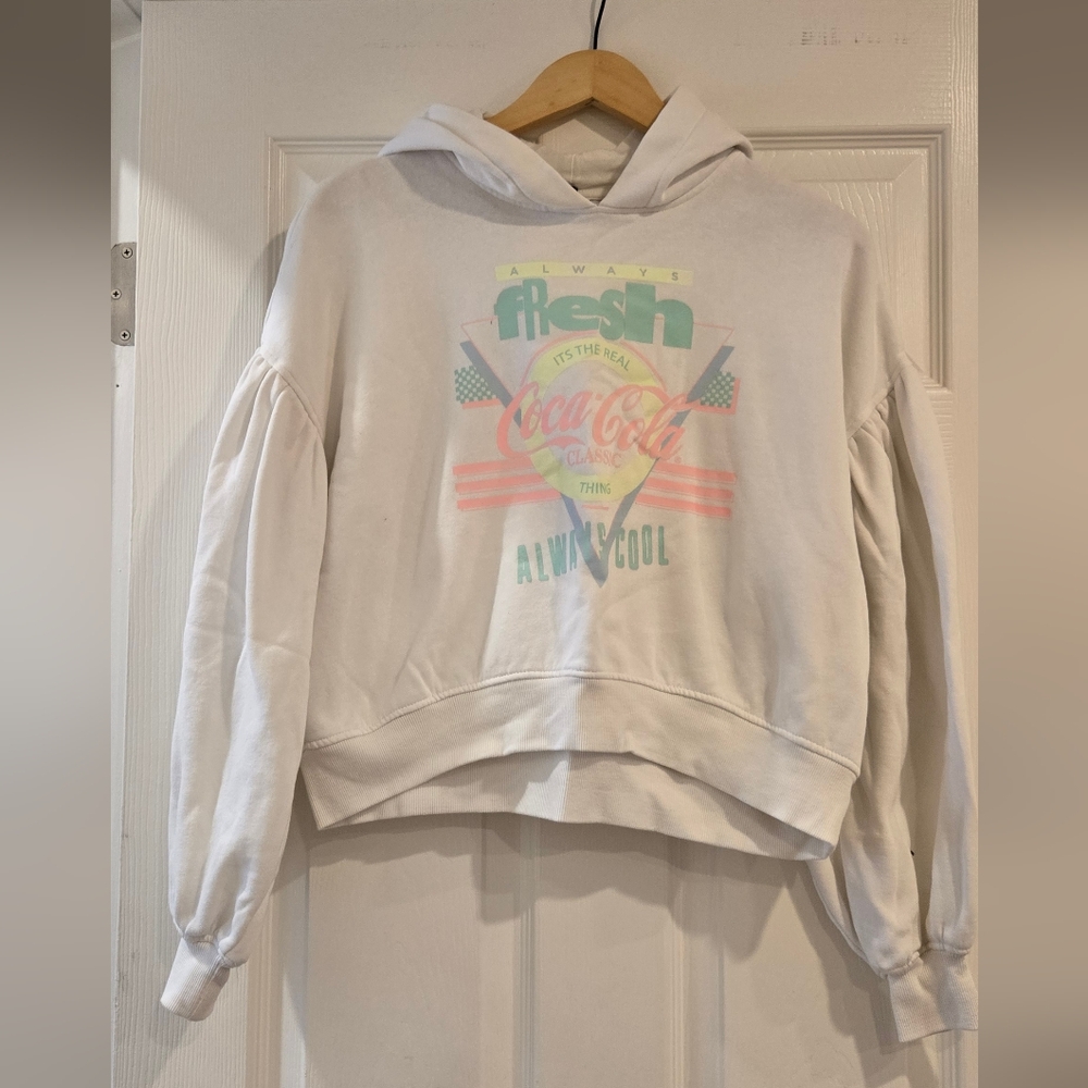 H&M x Coca Cola White and Pastel Hoodie